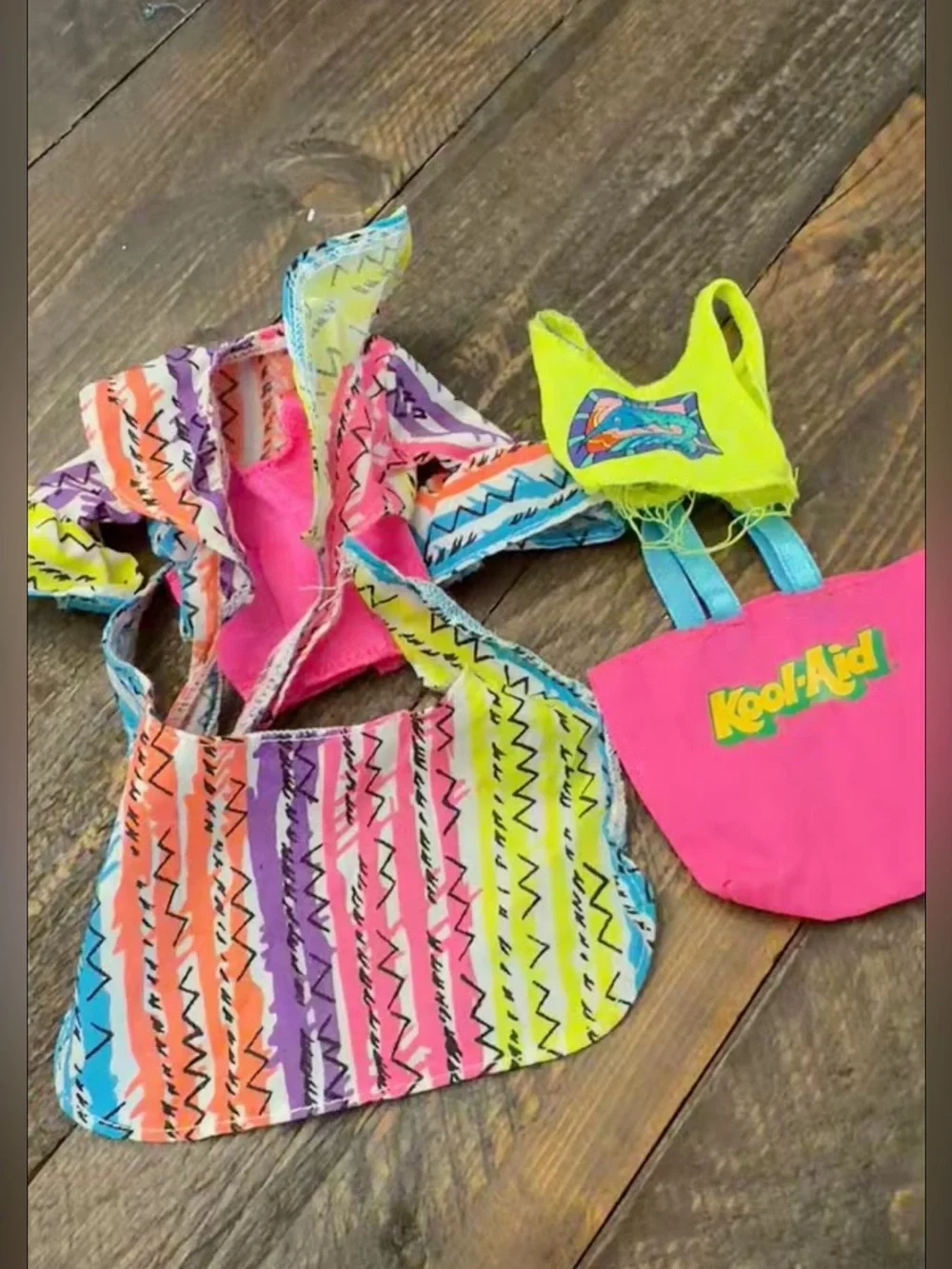 Vintage 1994 Barbie Kool-Aid Wacky Warehouse Outfit Lot 5pc Neon 90s Mattel